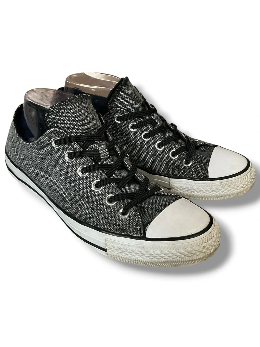 Converse Gray and Black Low-Top Canvas Sneakers - Picture 3 of 12